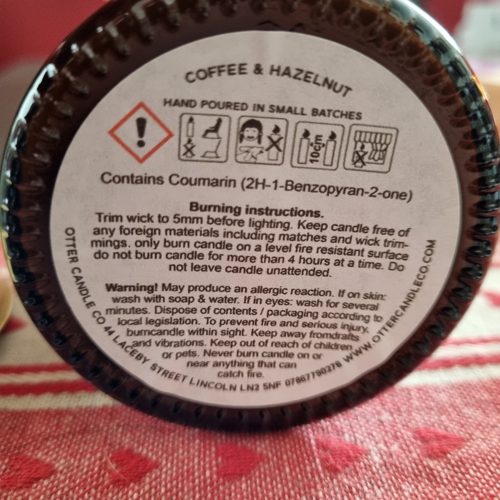 Otter candle co coffee and hazelnut jar candle - Picture 3 of 3